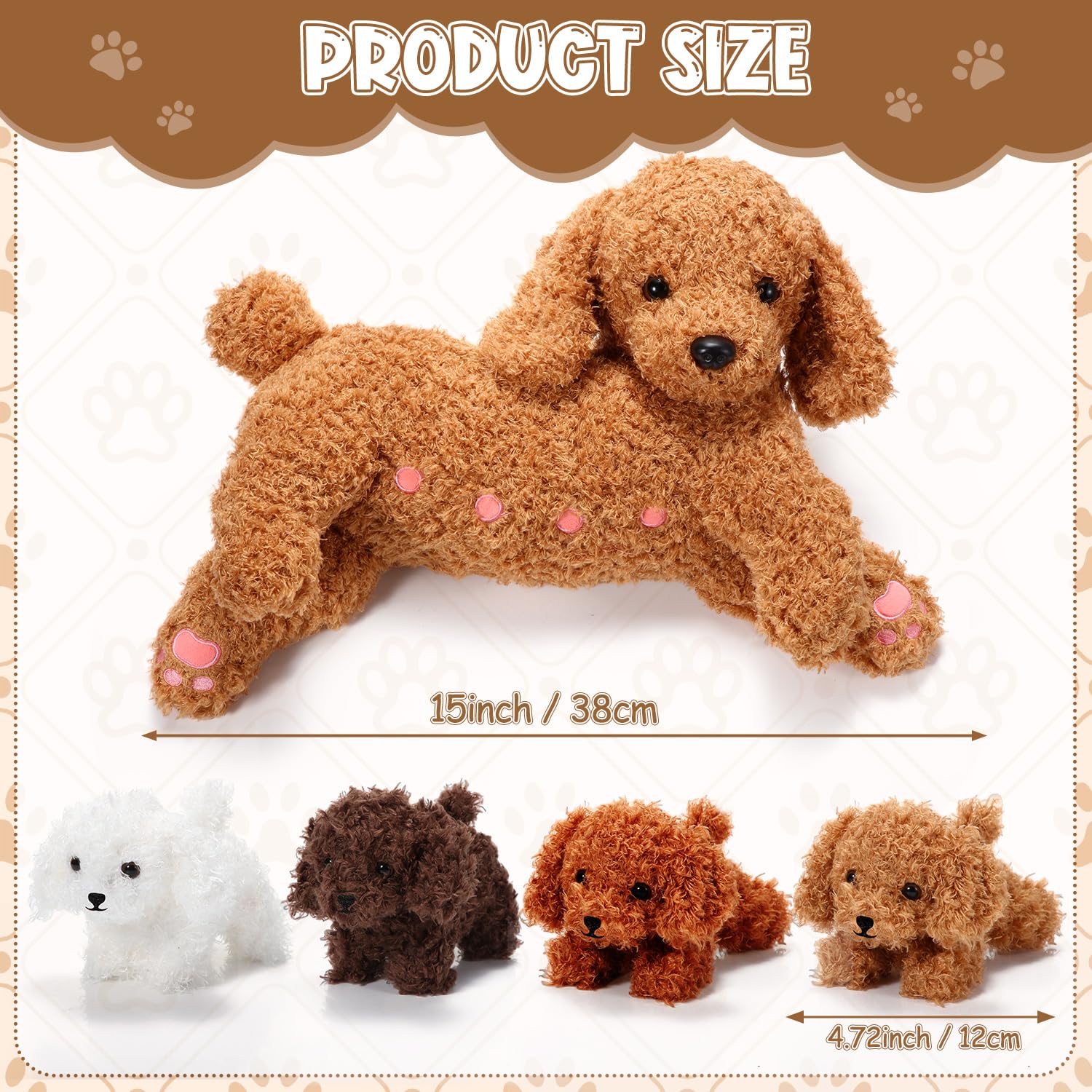 Honoson blue puppy plush 12 cm, colorful companion for imaginative play.