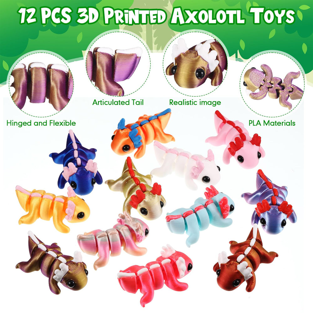 Honoson movable axolotl figures ideal for stress relief and storytelling.