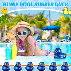 Honoson dark blue glitter duck squeeze action with squeaker.
