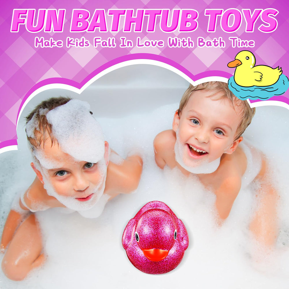 Honoson glitter rubber duck used in bath time for relaxing fun