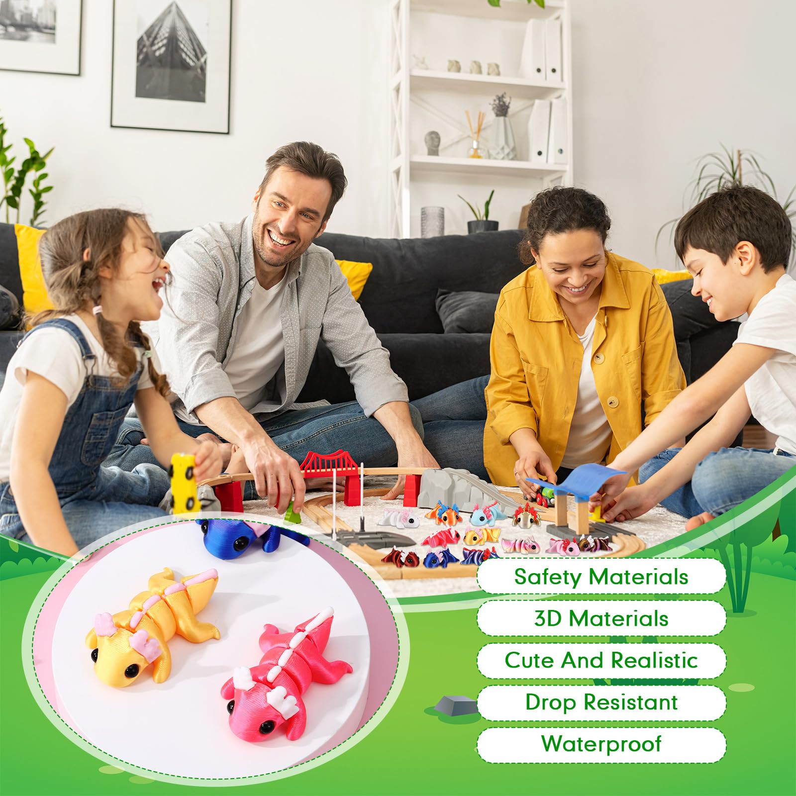Honoson desktop axolotl decor offers interactive fun during study or work.