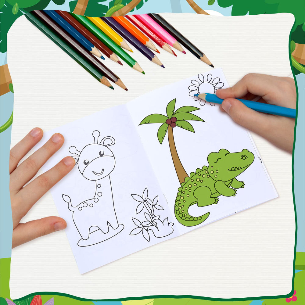 Honoson jungle mini coloring book giraffe scene sparks creativity
