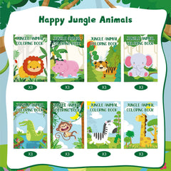 Honoson jungle mini coloring book panda design for calm, mindful coloring