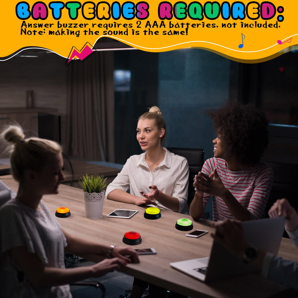 Honoson teaching setup with buzzer buttons facilitates interactive games.