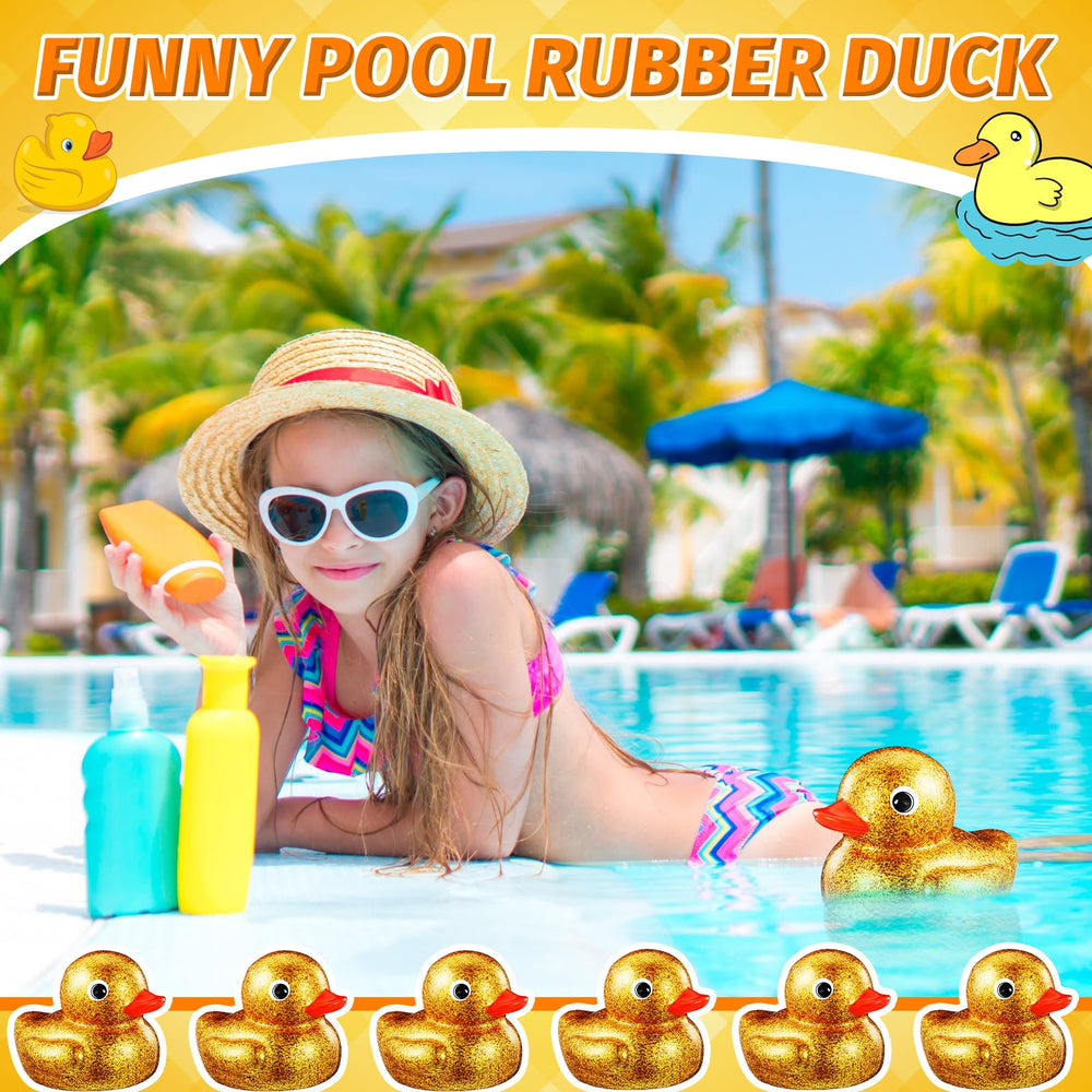 Soft rubber construction ensures safe, durable glitter duck