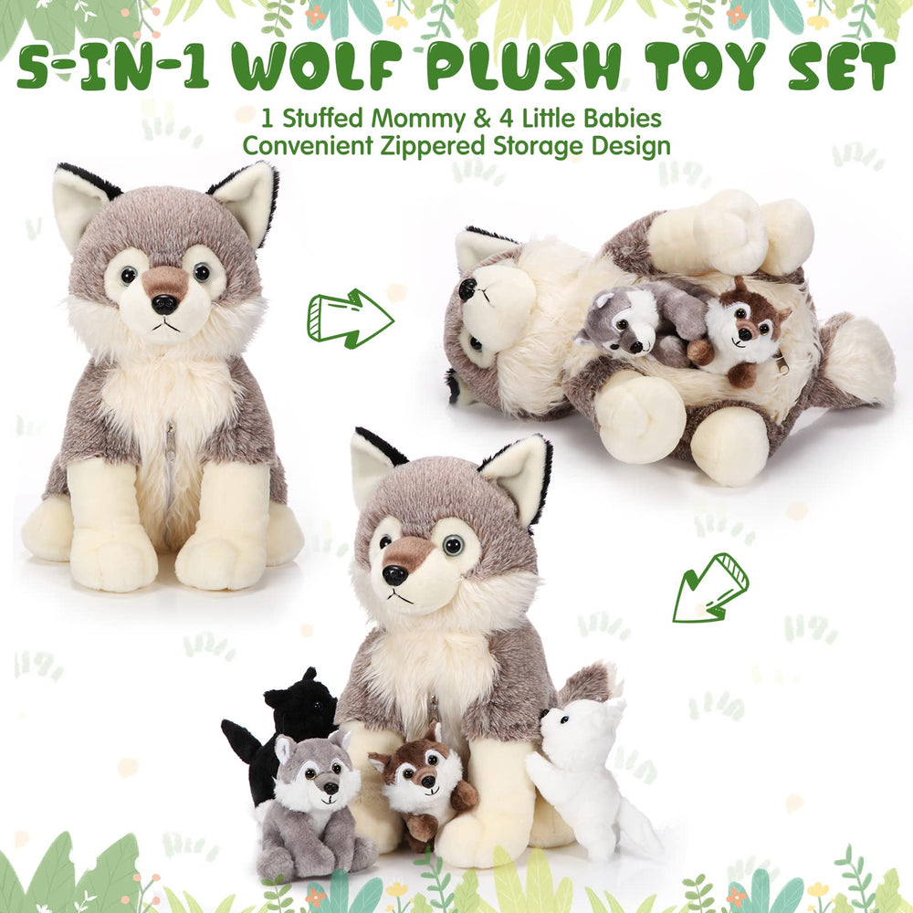 Honoson soft fabric wolf plush with cozy plush material