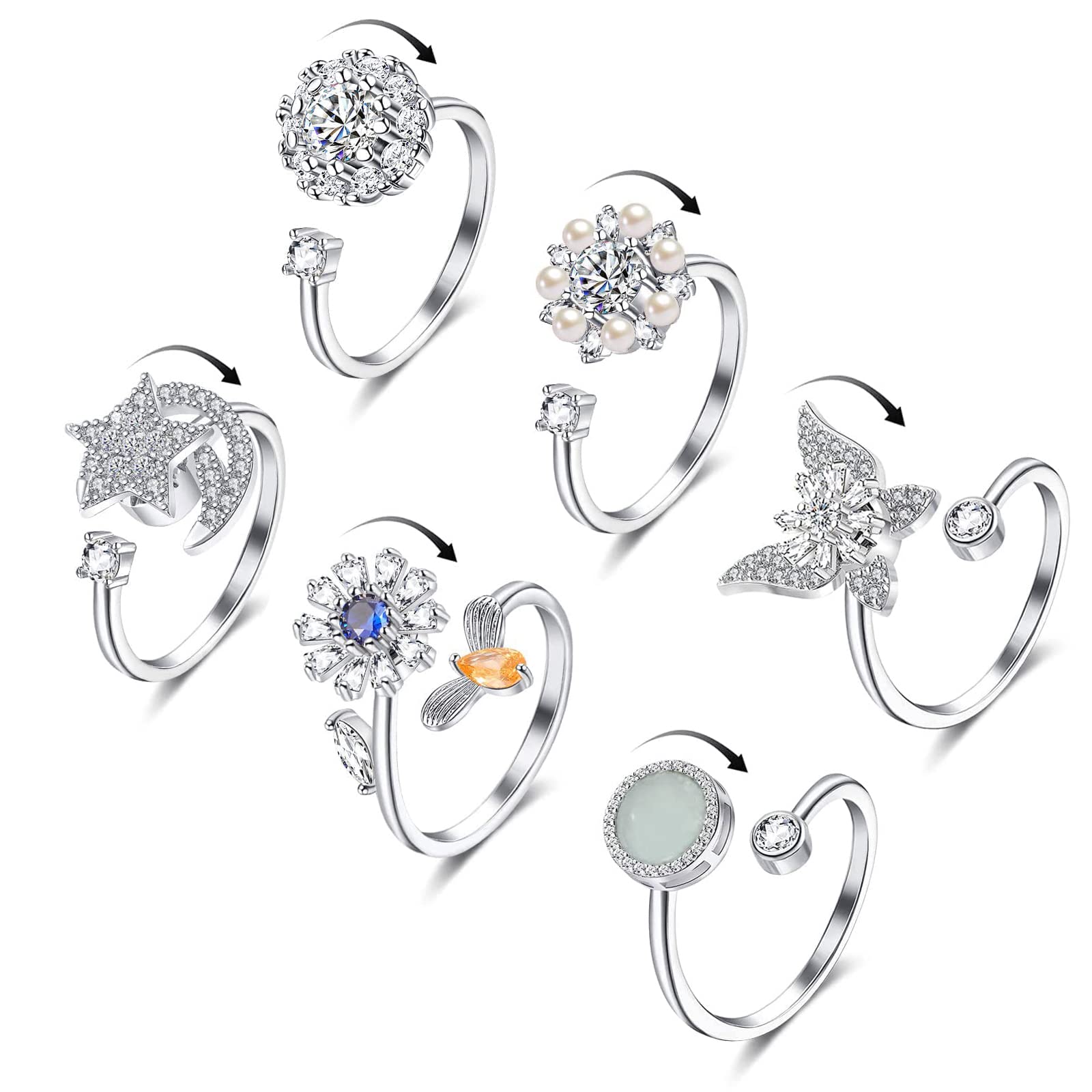 Honsny anxiety ring butterfly design promotes calm focus during daily tasks.