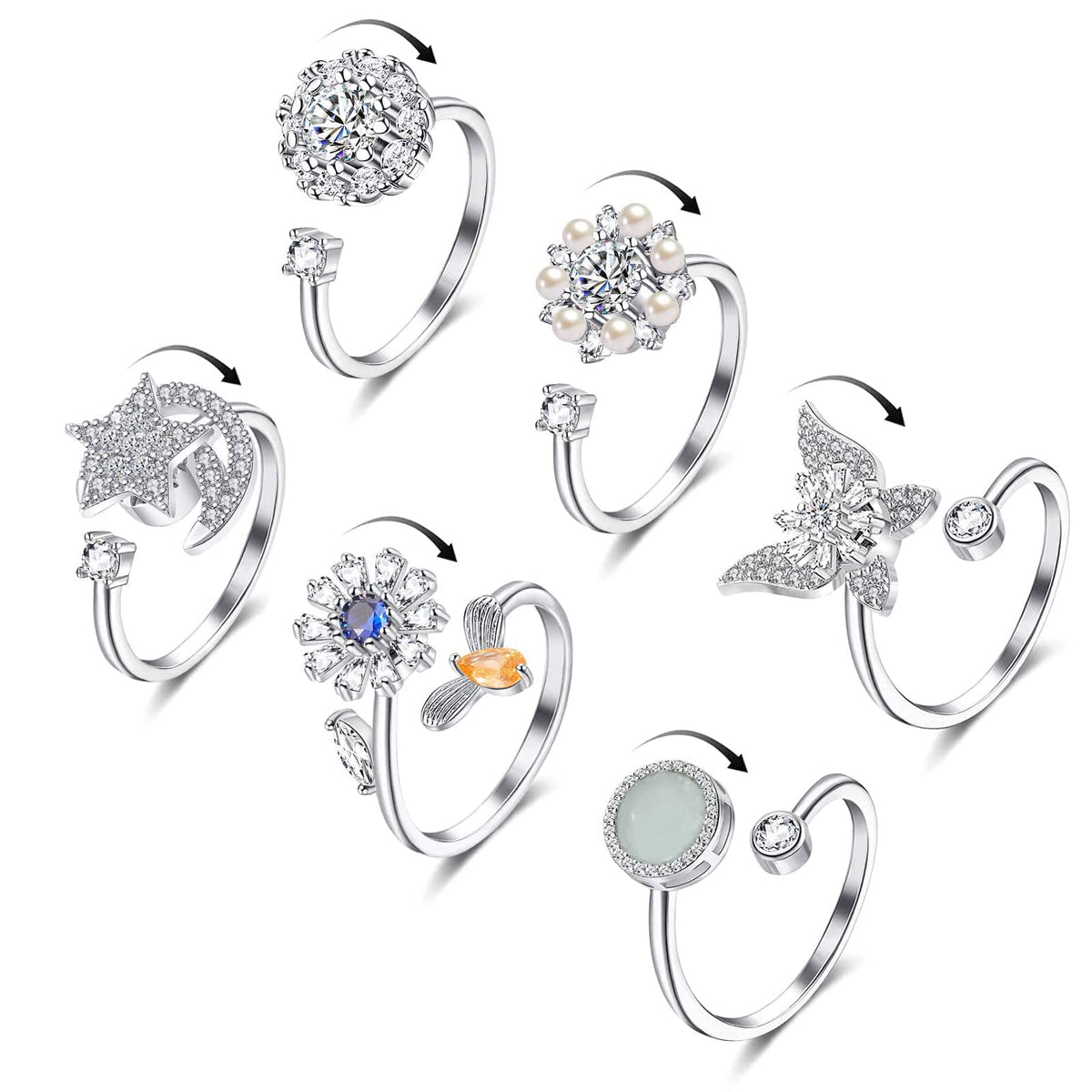 Honsny anxiety ring butterfly design promotes calm focus during daily tasks.