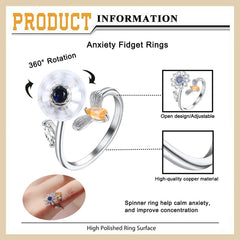 Honsny anxiety ring flower-bee pattern pairs with any outfit.