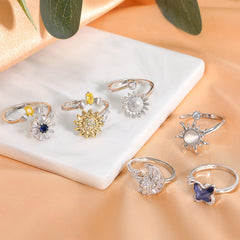 Honsny sunflower spin ring captures sunny vibes with rotating charm