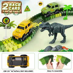 Hony Dinosaur Tracks two rack cars add speed and cooperative play