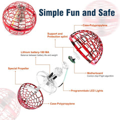 Hoofun Flying Orb Ball Toy in hand shows easy self-return flight.