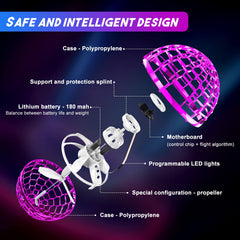 Hoofun Flying Orb Ball with LED lights illuminating flight during play