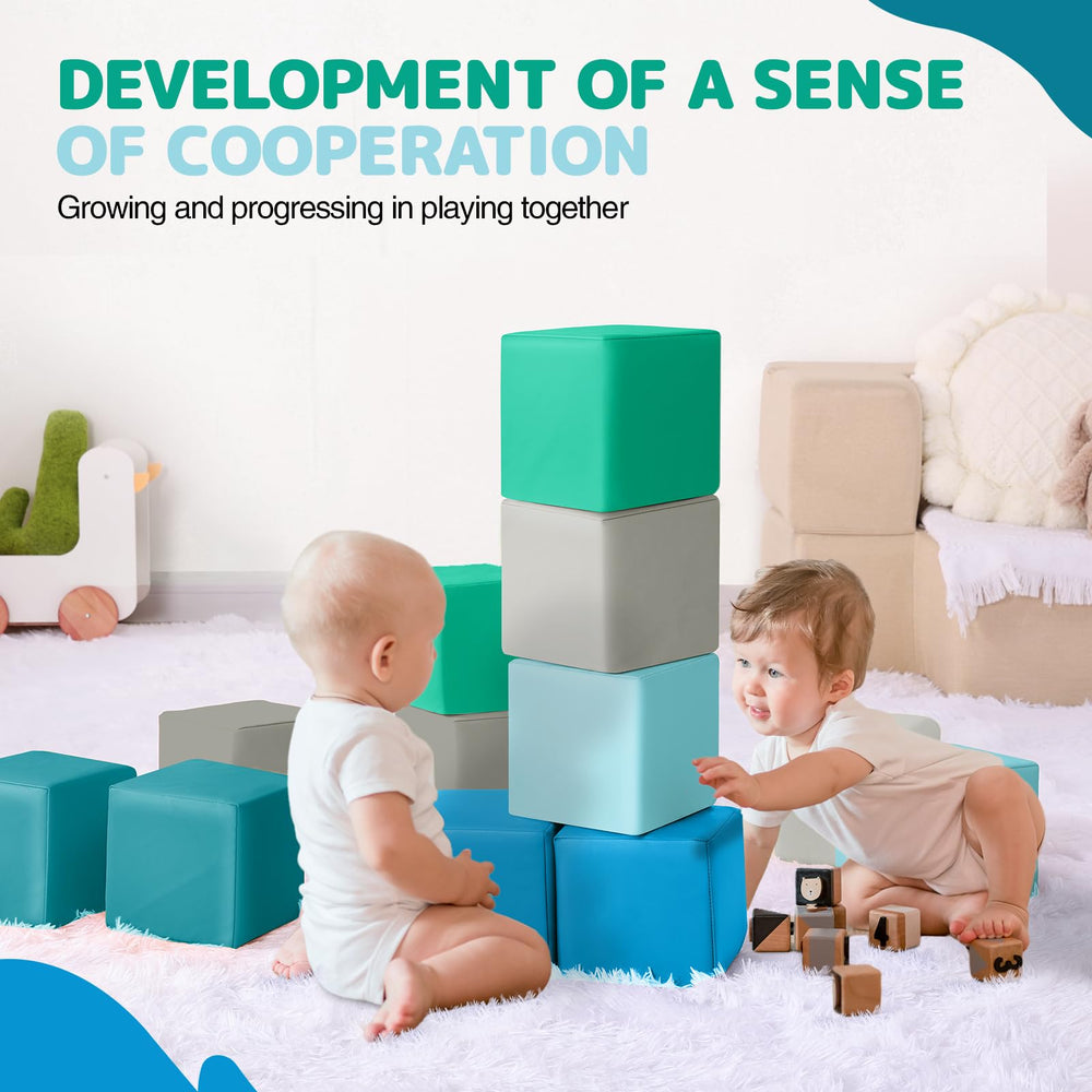 Hoohtoot large blocks are easy to handle for tiny hands during play.