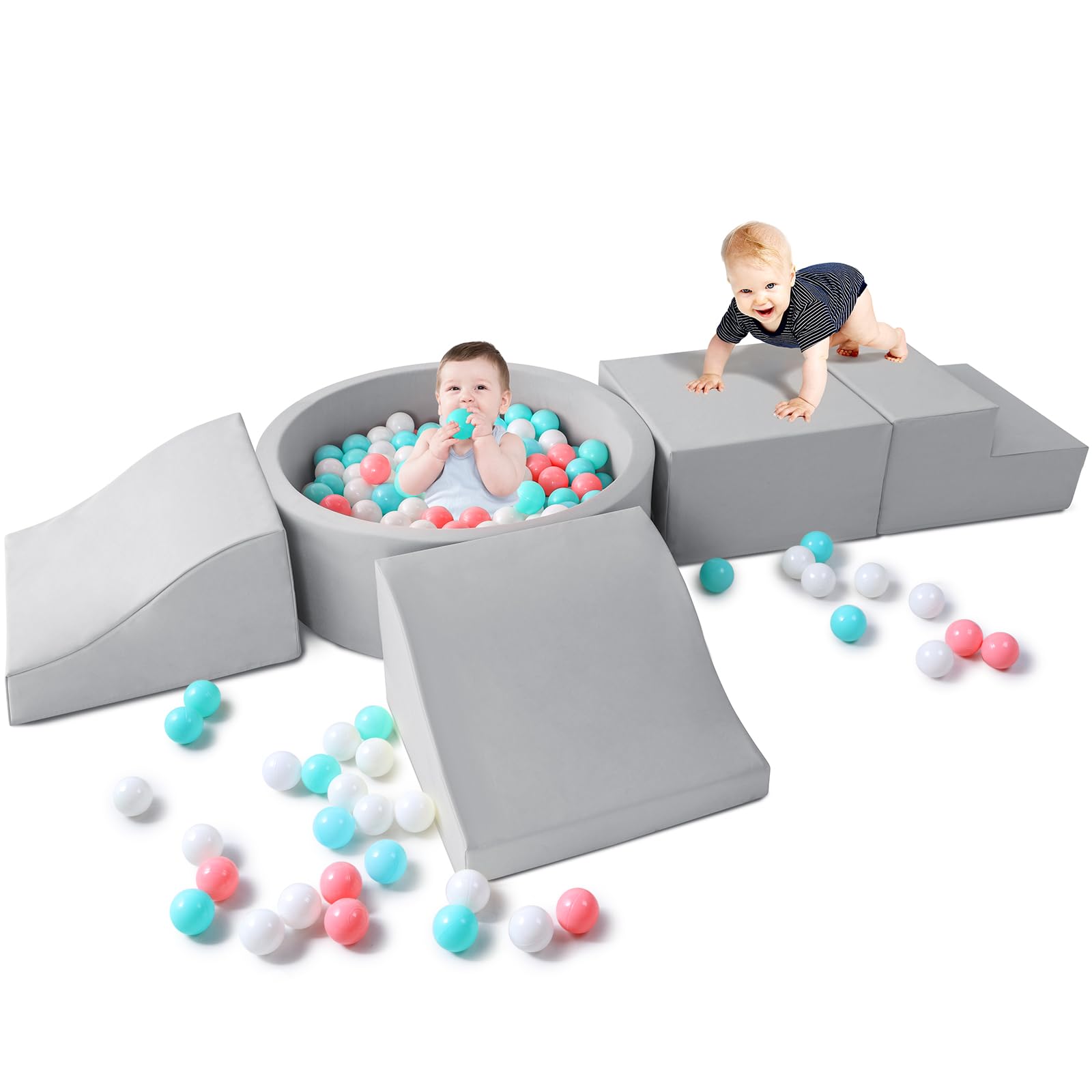Hoohtoot foam climbing blocks with ball pit for toddlers promoting active play