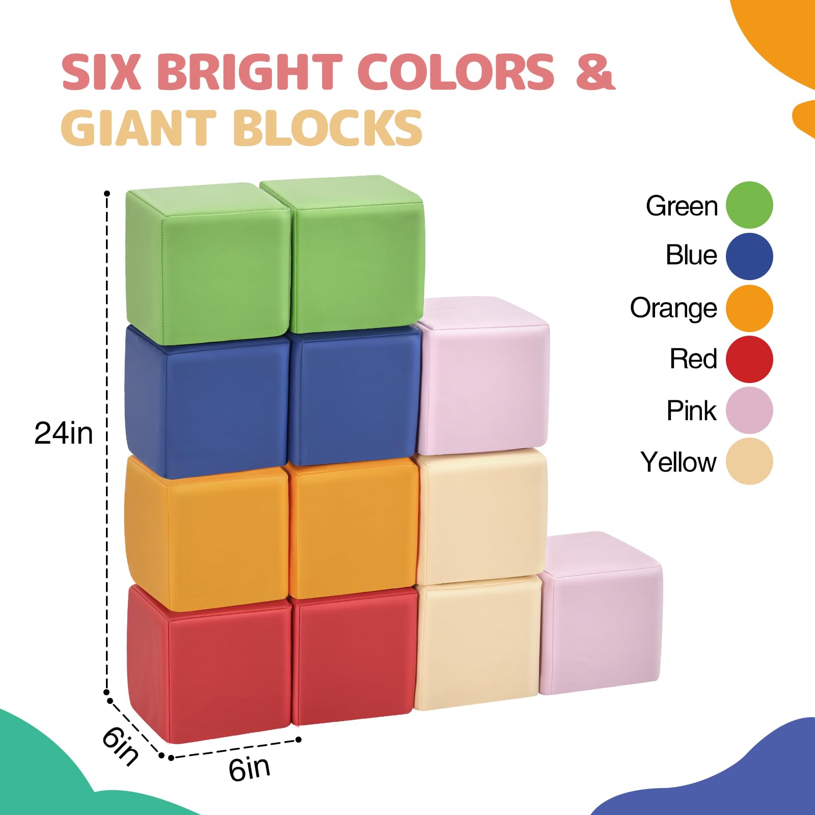 Hoohtoot giant soft blocks shown for sturdy, safe indoor stacking sessions.