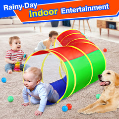 Hoohtoot indoor-outdoor tunnel shown in bright colors for imaginative play