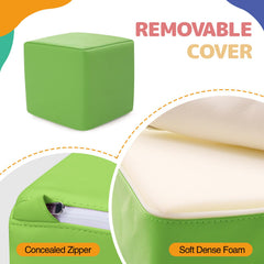 Hoohtoot foam blocks highlight kid-friendly design allowing exploration with small hands.
