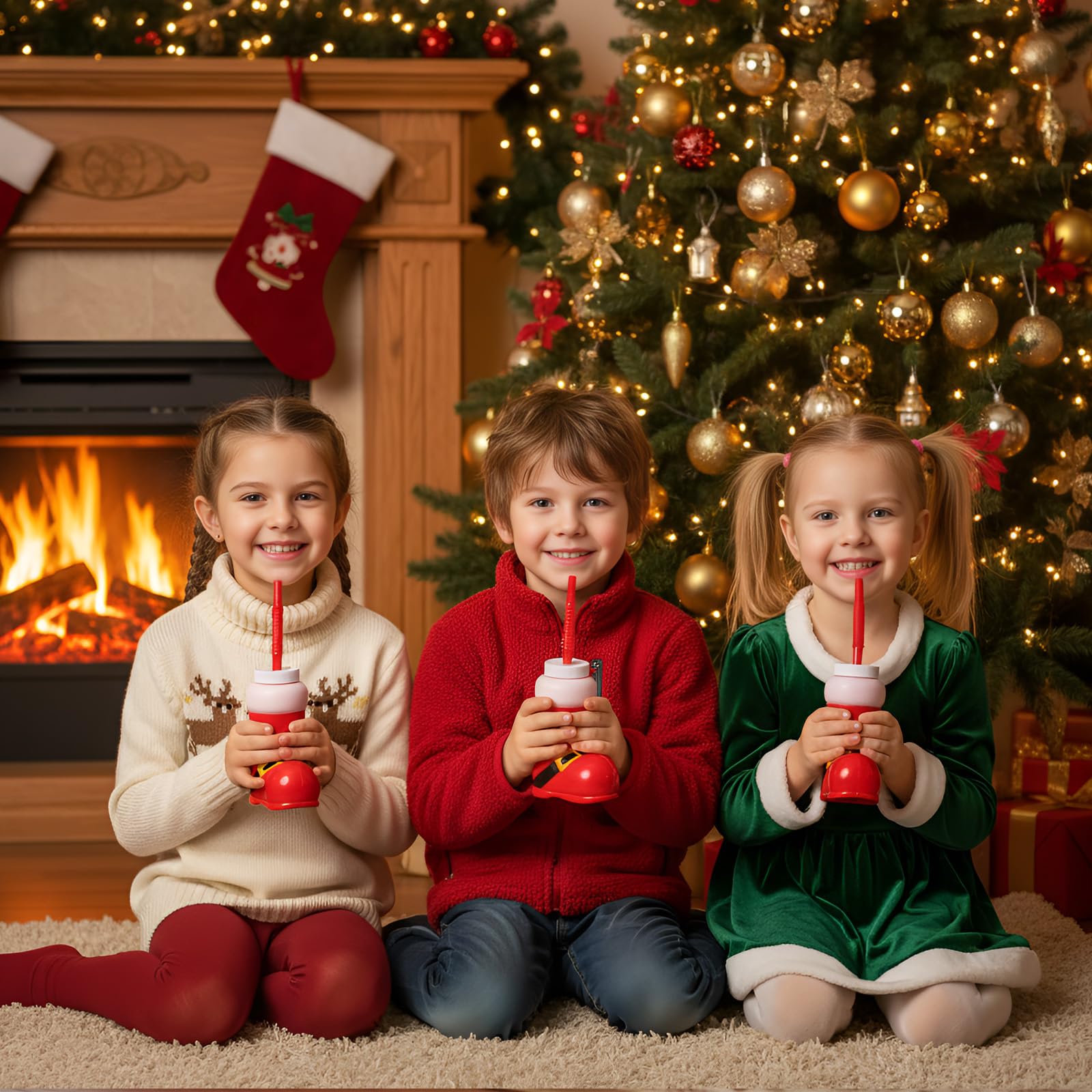 Great for parties and gifts, these cups brighten Christmas celebrations.