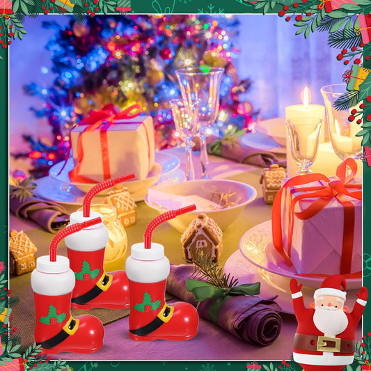 Hoolerry Christmas boot cups in red and green add cheerful holiday decor to drinks.