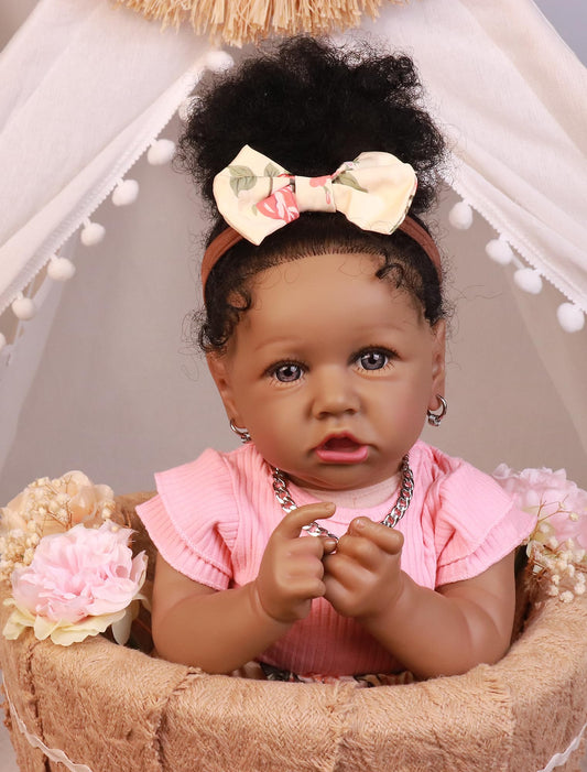 HOOMAI reborn doll 22.8-inch full-body view for realistic nurturing play.
