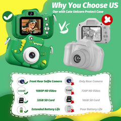 HOOMOON Dinosaur cartoon silicone case protects young photographers during playtime