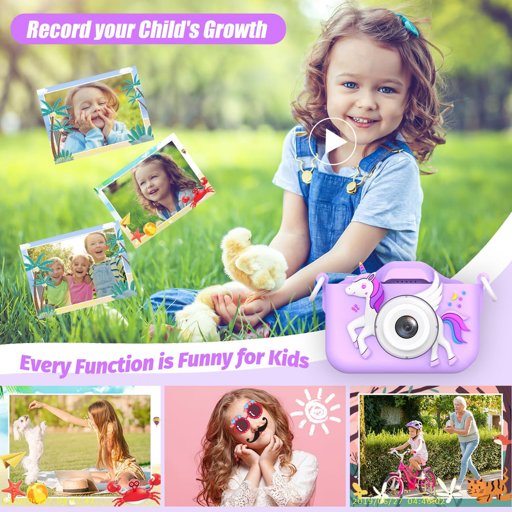 HOOMOON Unicorn Kids Camera protective silicone case close-up, soft touch and safety