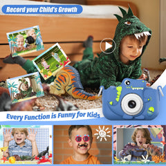 HOOMOON Dinosaur Kids Camera selfie shot demonstrates quick photo moments for children