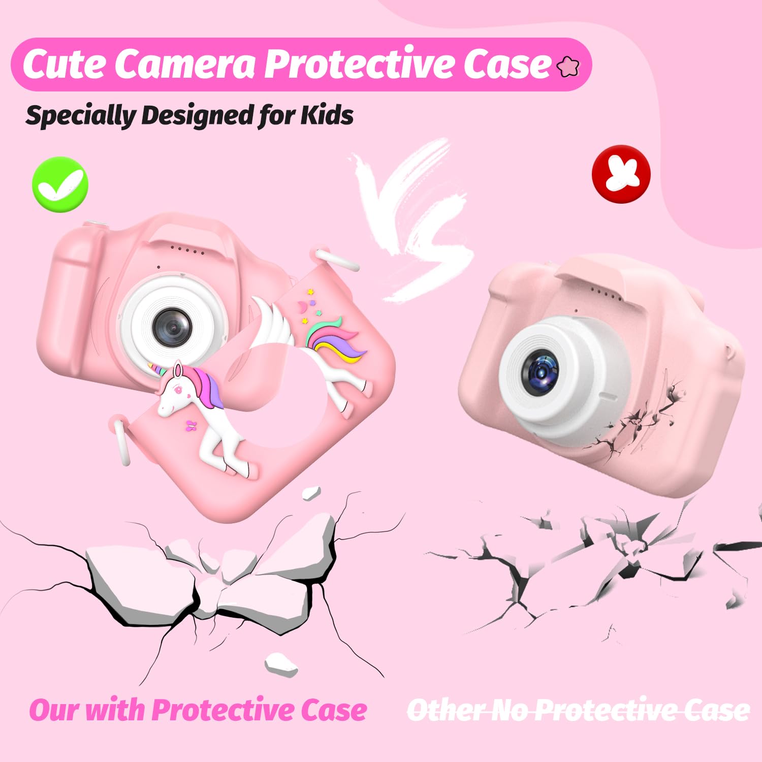 HOOMOON kids camera durable lanyard enables hands-free carry.