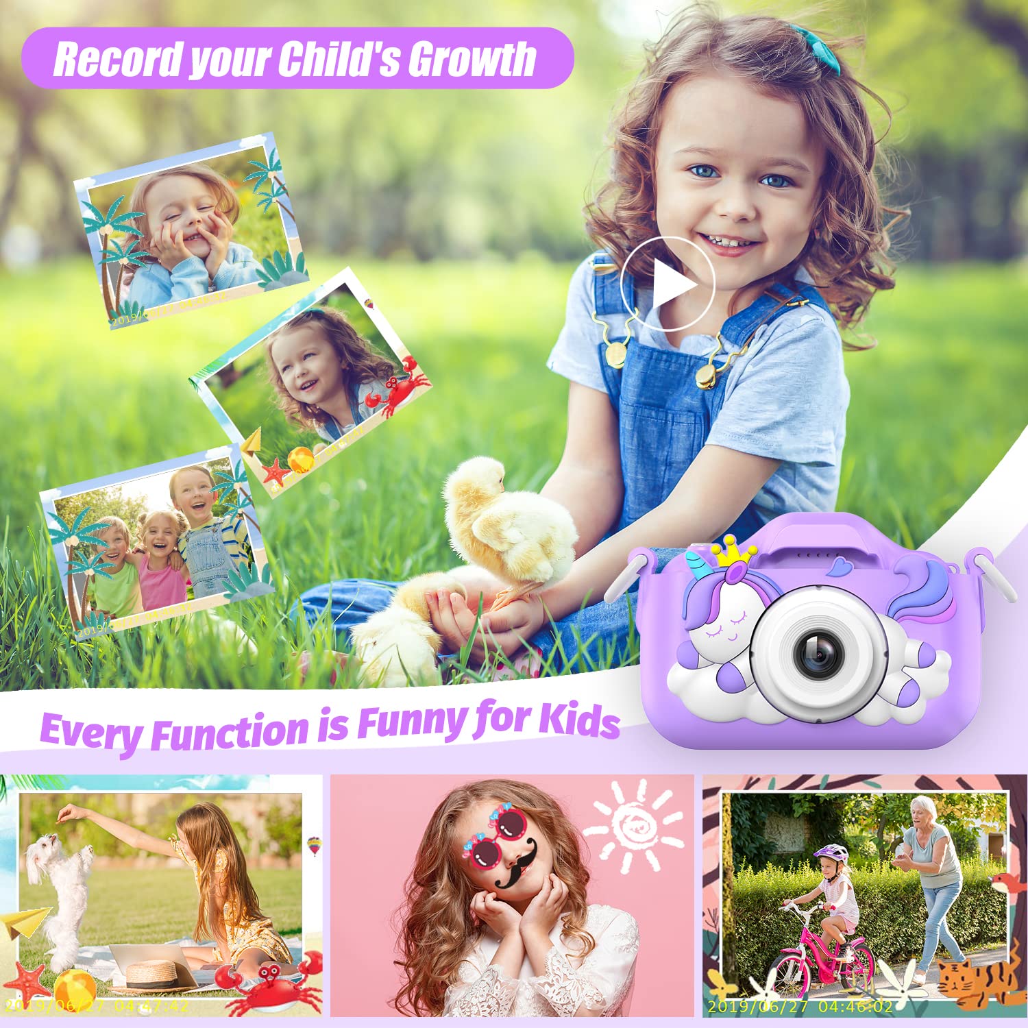 HOOMOON kids camera in selfie mode capturing spontaneous portraits