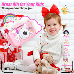 HOOMOON kids camera selfie mode enables easy children's portraits.