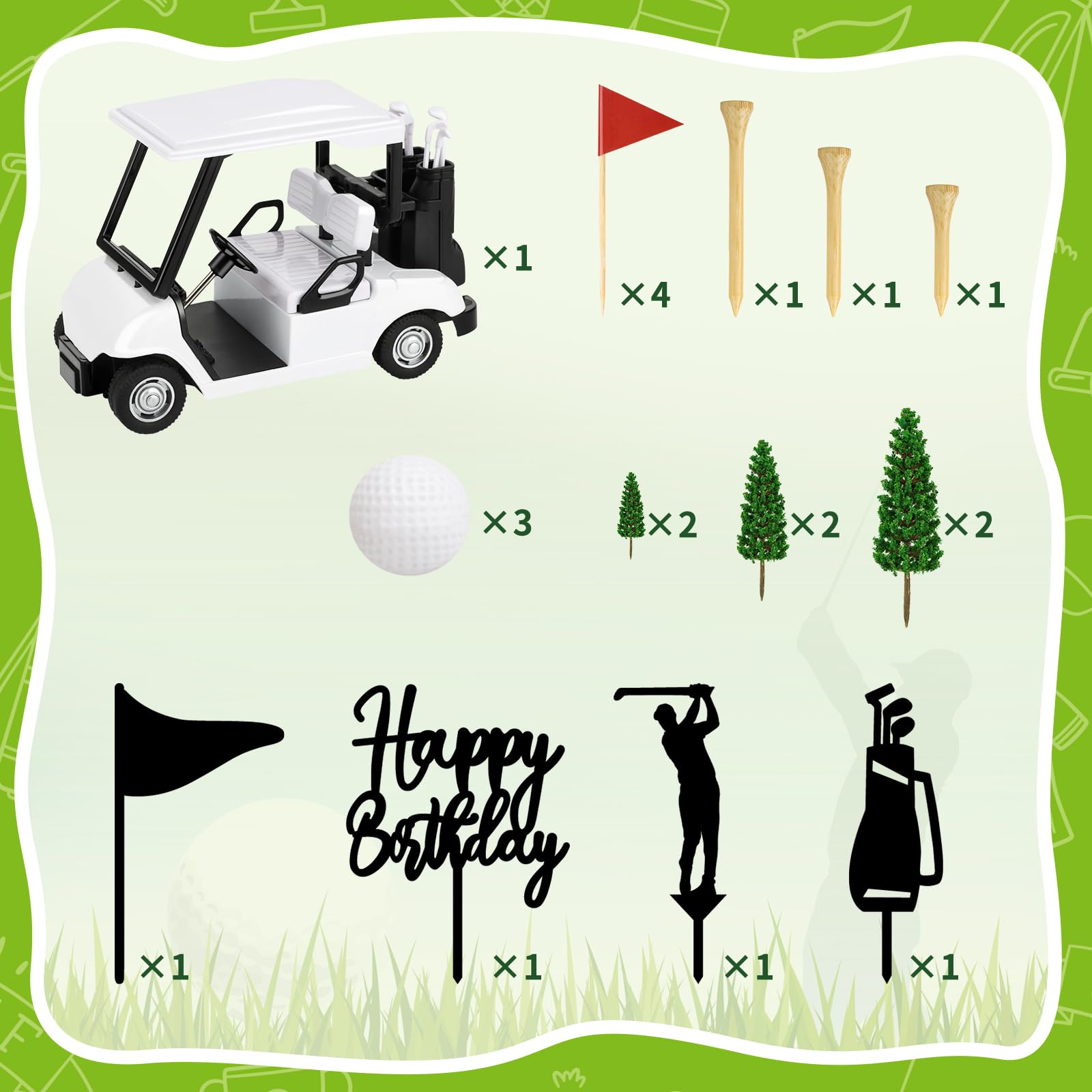 Hooqict golf ball toppers add sporty charm to desserts