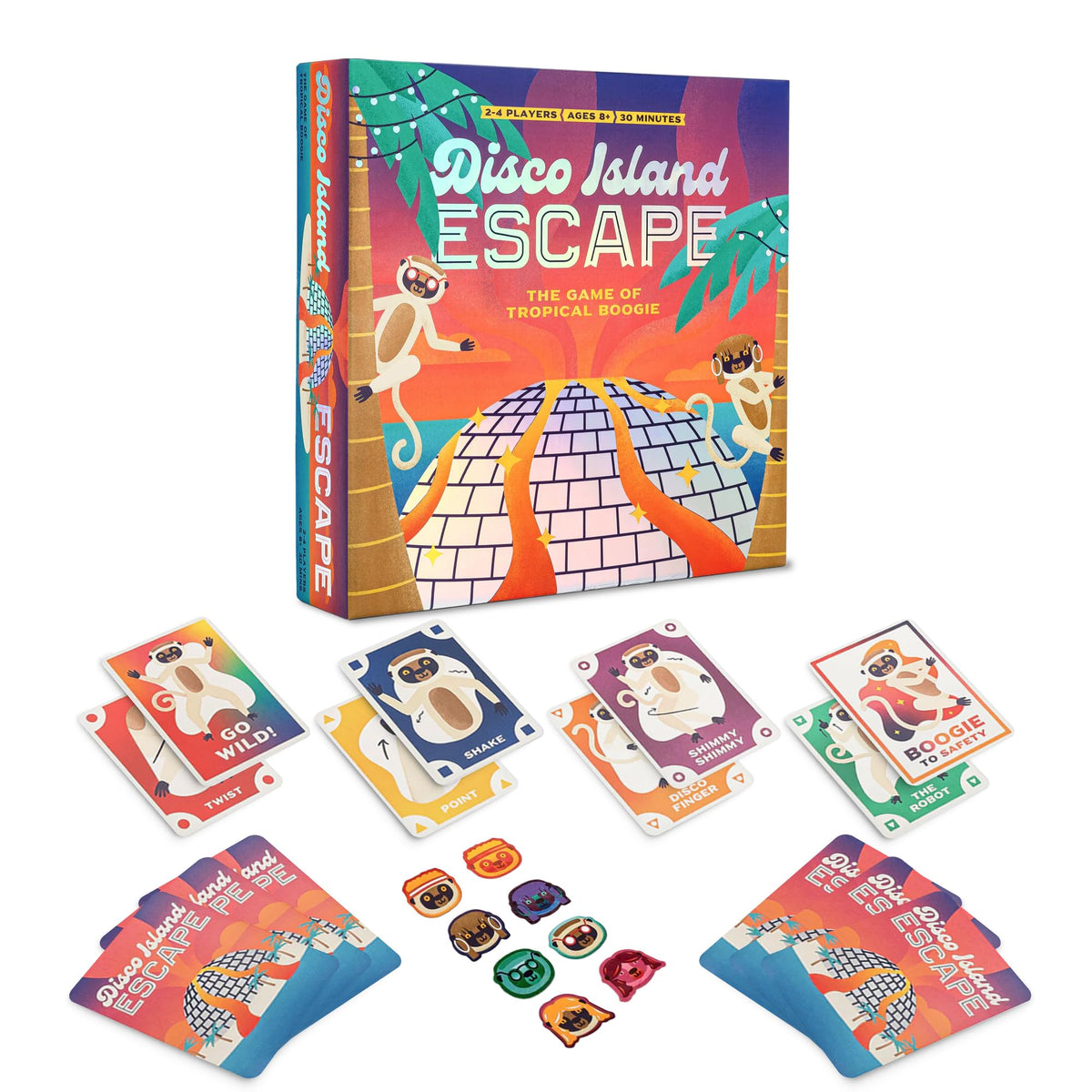 Hootenanny Games Disco Island Escape box image ready for family game night