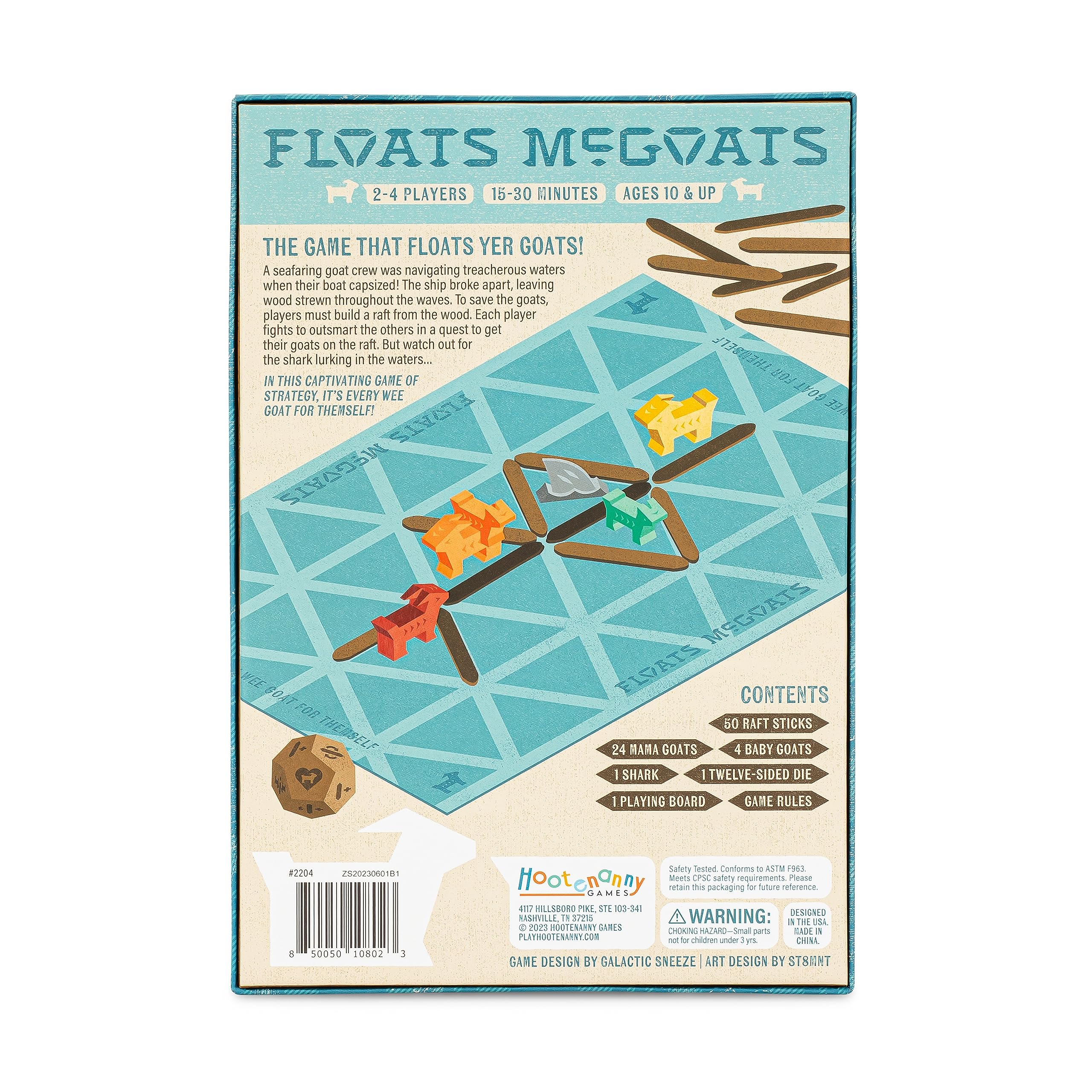 Hootenanny Games Floats McGoats age-10plus rating signals accessible, engaging play for all ages.