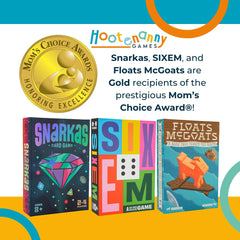Spinner and colorful dice shown to emphasize fast-paced action in Sixem.