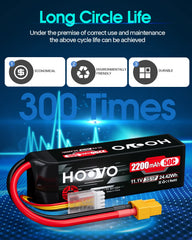 HOOVO 2-pack LiPo set for extended sessions and quick swaps.