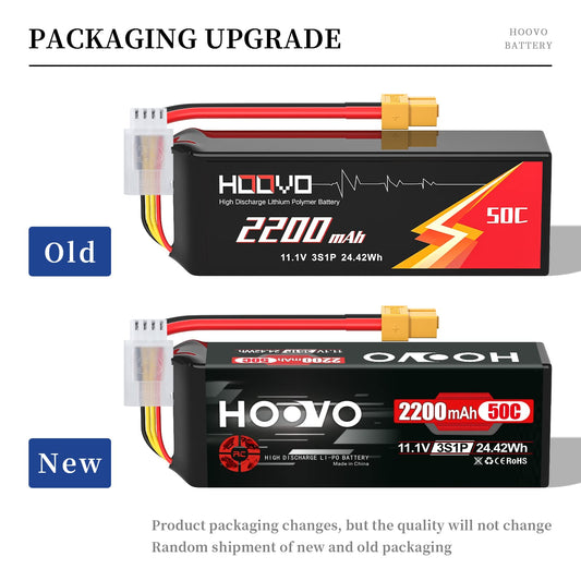 HOOVO 3S LiPo battery side view showing compact weight for agile drones.