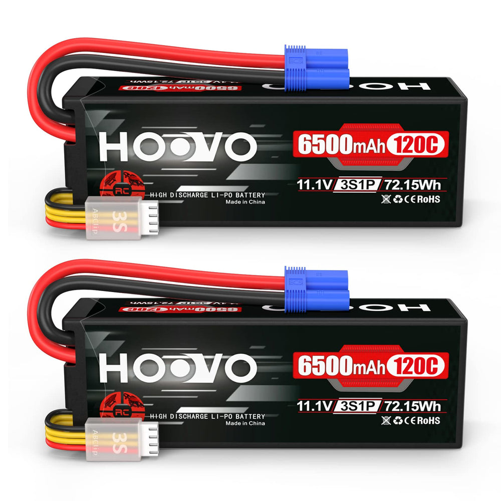 HOOVO 3S 6500mAh battery in hard case with EC5 plug, two-pack for extended RC runs