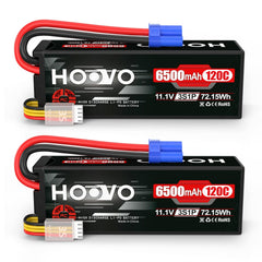 HOOVO 3S 6500mAh battery in hard case with EC5 plug, two-pack for extended RC runs
