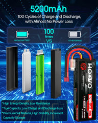 HOOVO battery dimensions 137x46x24 mm for tight compartment fit.