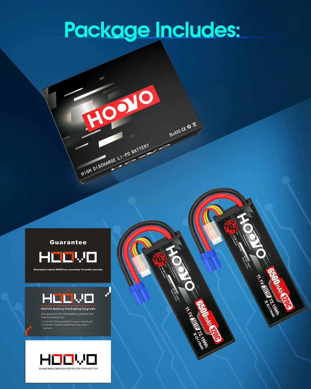 HOOVO two-pack extension for longer RC sessions and stable power
