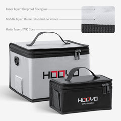 HOOVO Lipo Battery Bag collapsible design for safe travel and storage