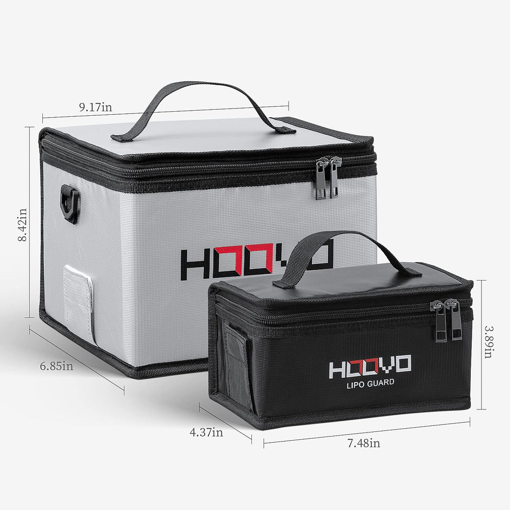 HOOVO Lipo Battery Bag open top pocket for easy cable management during charging