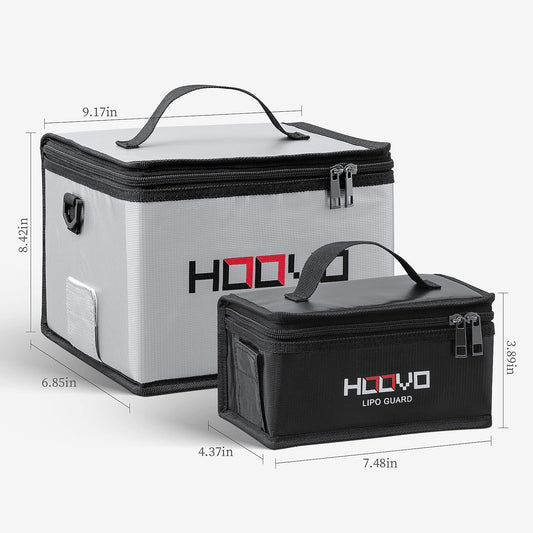 HOOVO Lipo Battery Bag open top pocket for easy cable management during charging