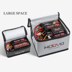 HOOVO Lipo Battery Bag two-pack shown together for versatile storage