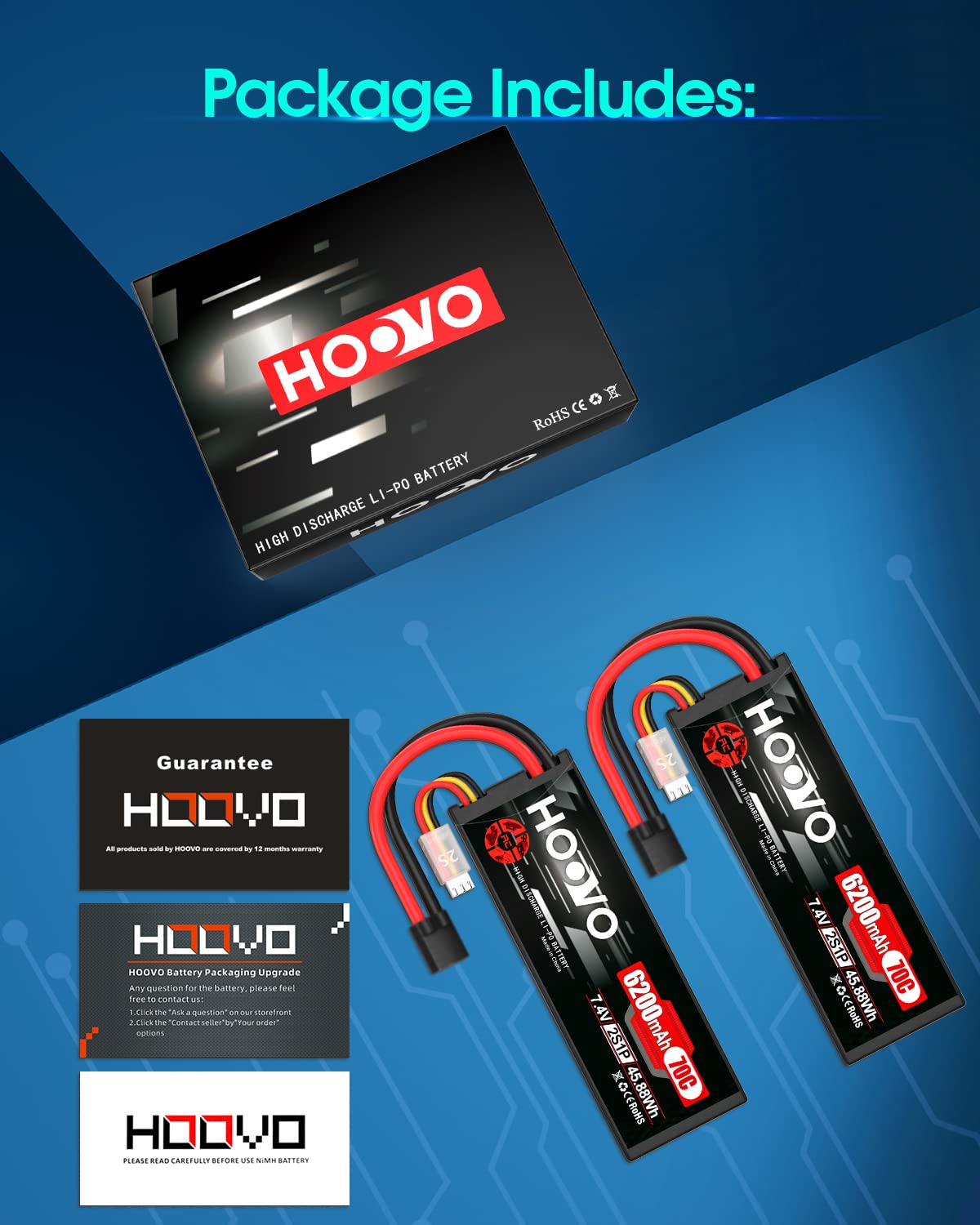 Professional QC backed HOOVO battery for steady performance