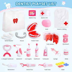 Hopandos dentist play set with doctor costume invites role-play as a caring clinician.