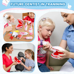Hopandos dentist play set learning guide helps parents introduce dental science.