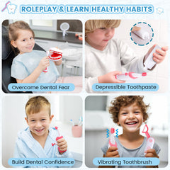 Hopandos dentist play set includes a sturdy storage bag for quick cleanup.