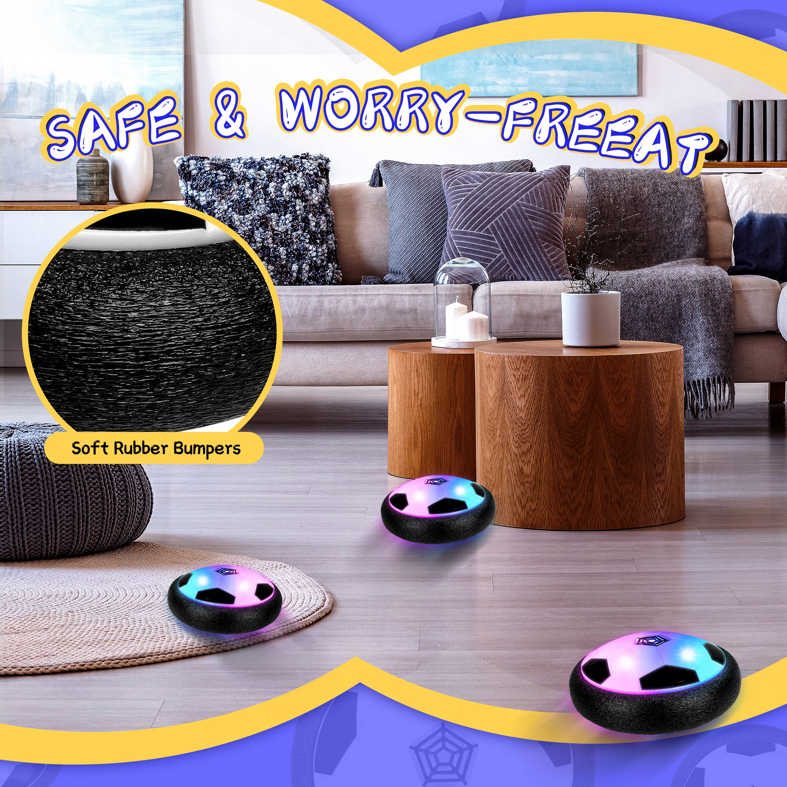 HopeRock hover soccer ball glides smoothly across floors without scratching surfaces.